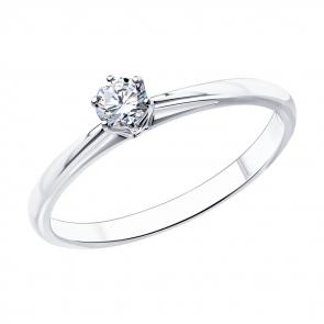 Серебряное кольцо Diamant с фианитом 94-110-01543-1 фото