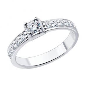 Серебряное кольцо Diamant с фианитом 94-110-01553-1 фото