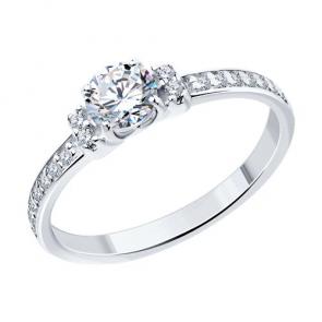 Серебряное кольцо Diamant с фианитом 94-110-01556-1 фото