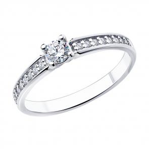 Серебряное кольцо Diamant с фианитом 94-110-01573-1 фото