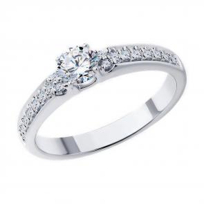 Серебряное кольцо Diamant с фианитом 94-110-01604-1 фото