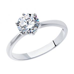 Серебряное кольцо Diamant с фианитом 94-110-01633-1 фото