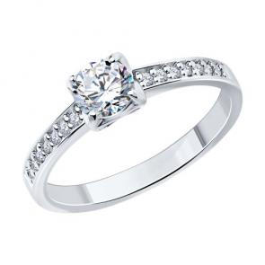 Серебряное кольцо Diamant с фианитом 94-110-01712-1 фото