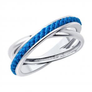 Серебряное кольцо Diamant с элементом из текстиля 94-110-01882-2 фото