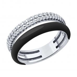 Серебряное кольцо Diamant с фианитом и эмалью 94-110-01893-1 фото
