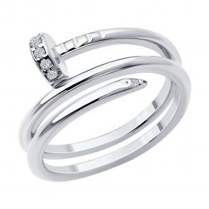 Серебряное кольцо Diamant с фианитом 94-110-02016-1 фото