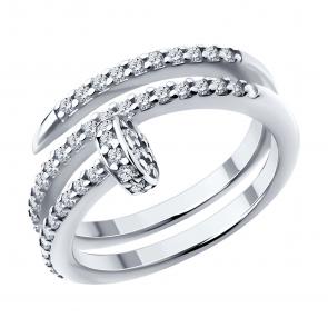 Серебряное кольцо Diamant с фианитом 94-110-02048-1 фото
