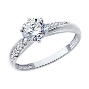 Серебряное кольцо Diamant с фианитом 94-110-02134-1 фото