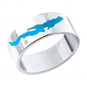 Серебряное кольцо о.Байкал Diamant с фианитом и эмалью 94-110-02174-1 фото