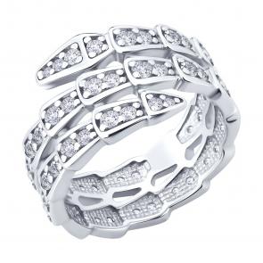 Серебряное кольцо Символ года Змея Diamant с фианитом 94-110-02299-1 фото