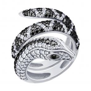 Серебряное кольцо Символ года Змея с фианитом Diamant 94-110-02301-1 фото