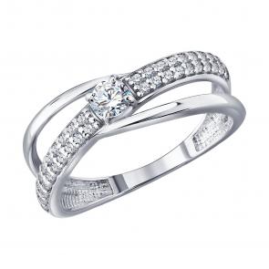 Серебряное кольцо Diamant с фианитом 94-110-02412-1 фото