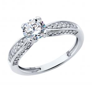 Серебряное кольцо Diamant с фианитом 94-110-02639-1 фото