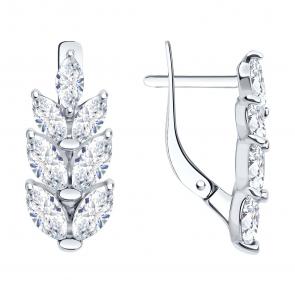 Серебряные серьги Diamant с фианитом 94-120-00014-1 фото