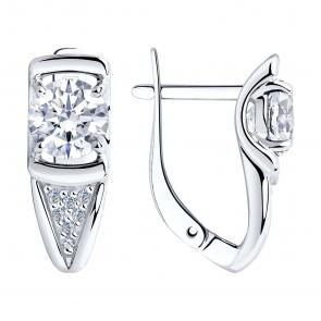 Серебряные серьги Diamant с фианитом 94-120-00021-1 фото
