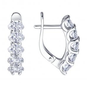 Серебряные серьги Diamant с фианитом 94-120-00067-1 фото