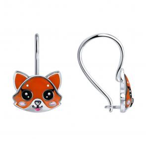 Серебряные серьги Diamant с эмалью 94-120-00101-1 фото