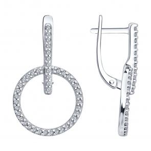 Серебряные серьги Diamant с фианитом 94-120-00114-1 фото