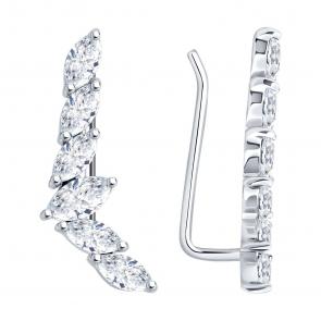 Серебряные серьги Diamant с фианитом 94-120-00140-1 фото