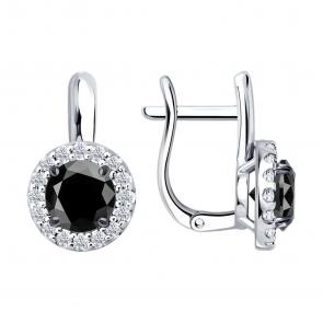 Серебряные серьги Diamant с фианитом 94-120-00194-1 фото