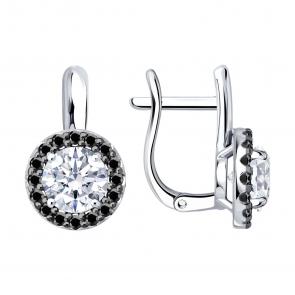Серебряные серьги Diamant с фианитом 94-120-00194-3 фото