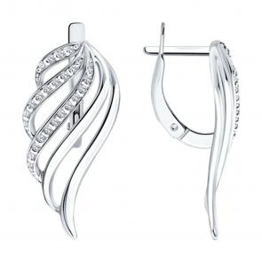 Серебряные серьги Diamant с фианитом 94-120-00195-1 фото