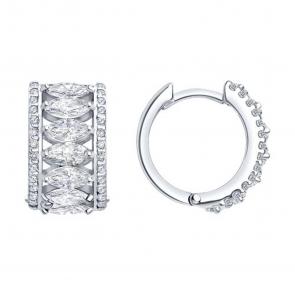 Серебряные серьги Diamant с фианитом 94-120-00200-1 фото