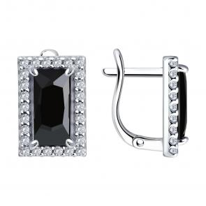 Серебряные серьги Diamant с фианитом 94-120-00202-2 фото