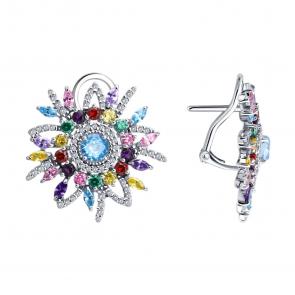 Серебряные серьги Diamant с фианитом 94-120-00243-1 фото