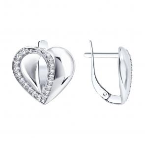 Серебряные серьги Diamant с фианитом 94-120-00278-1 фото