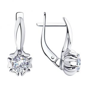 Серебряные серьги Diamant с фианитом 94-120-00420-1 фото