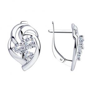 Серебряные серьги Diamant с фианитом 94-120-00542-1 фото