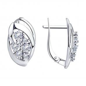 Серебряные серьги Diamant с фианитом 94-120-00559-1 фото