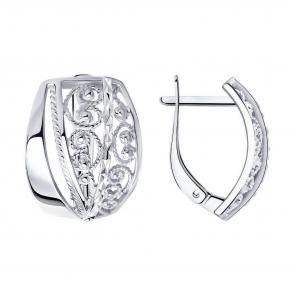 Серебряные серьги Diamant 94-120-00638-1 фото