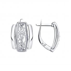 Серебряные серьги Diamant 94-120-00655-1 фото