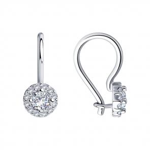 Серебряные серьги Diamant с фианитом 94-120-00670-1 фото