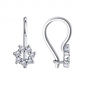Серебряные серьги Diamant с фианитом 94-120-00675-1 фото