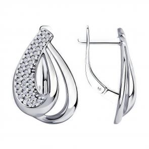 Серебряные серьги Diamant с фианитом 94-120-00691-1 фото
