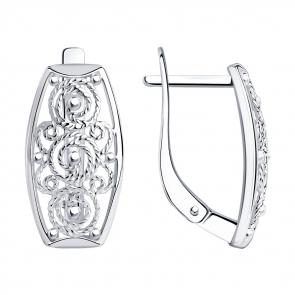 Серебряные серьги Diamant 94-120-00706-1 фото