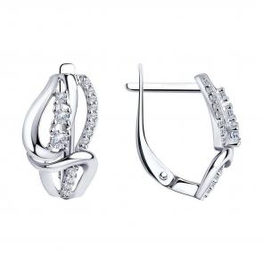Серебряные серьги Diamant с фианитом 94-120-00759-1 фото