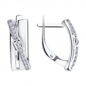 Серебряные серьги Diamant с фианитом 94-120-00802-1 фото