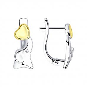 Серьги из золочёного серебра Diamant 94-120-00816-1 фото