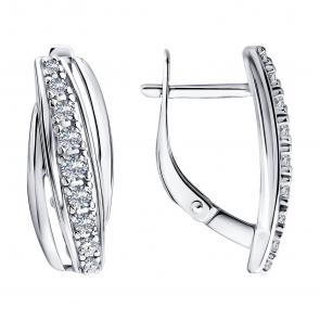 Серебряные серьги Diamant с фианитом 94-120-00817-1 фото
