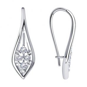 Серебряные серьги Diamant с фианитом 94-120-00851-1 фото