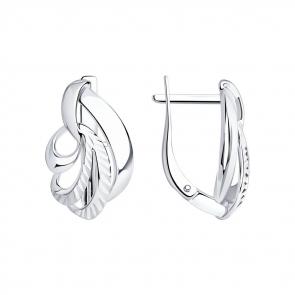 Серебряные серьги с алмазной гранью Diamant 94-120-00880-1 фото