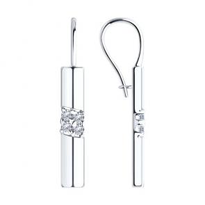 Серебряные серьги Diamant с фианитом 94-120-00889-1 фото