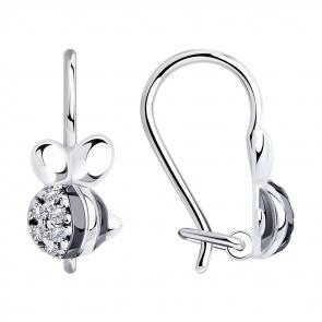 Серебряные серьги Diamant с фианитом 94-120-00987-1 фото