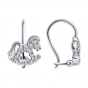 Серебряные серьги Diamant с фианитом 94-120-00988-1 фото