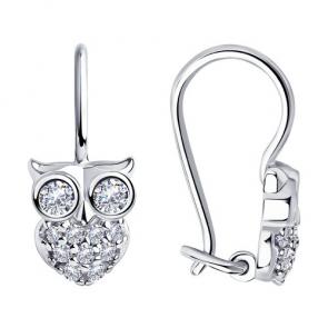 Серебряные серьги Diamant с фианитом 94-120-01030-1 фото