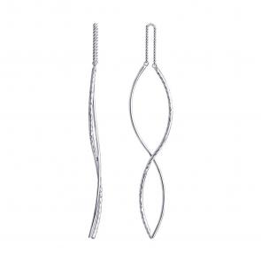 Серебряные серьги Diamant 94-120-01036-1 фото